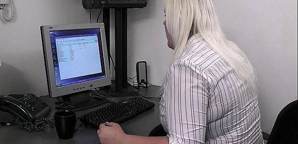  Blonde secretary blowjob and fuck at work